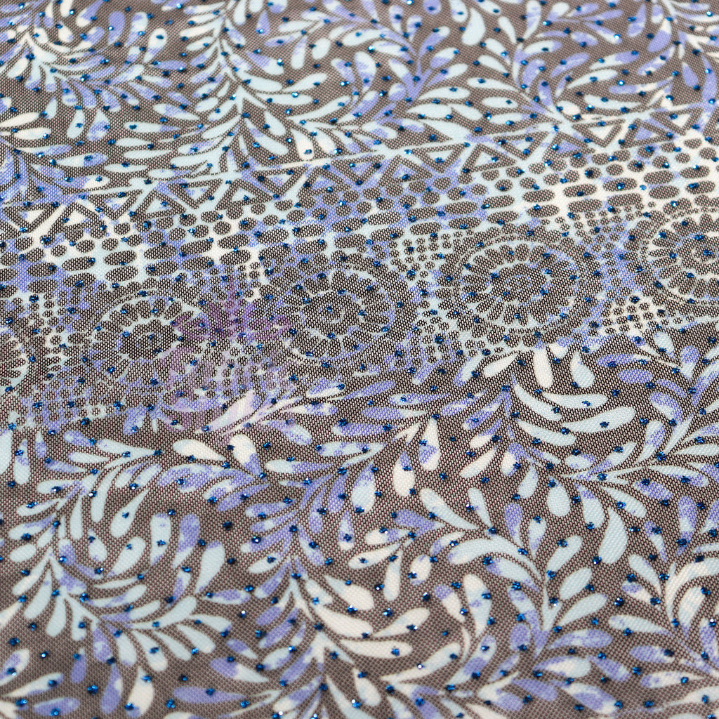 Blue Aztec Power Mesh Fabric