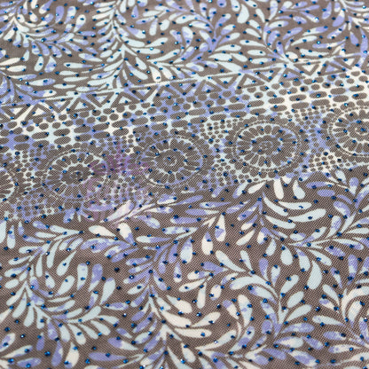 Blue Aztec Power Mesh Fabric