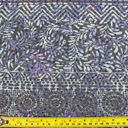 Blue Aztec Power Mesh Fabric