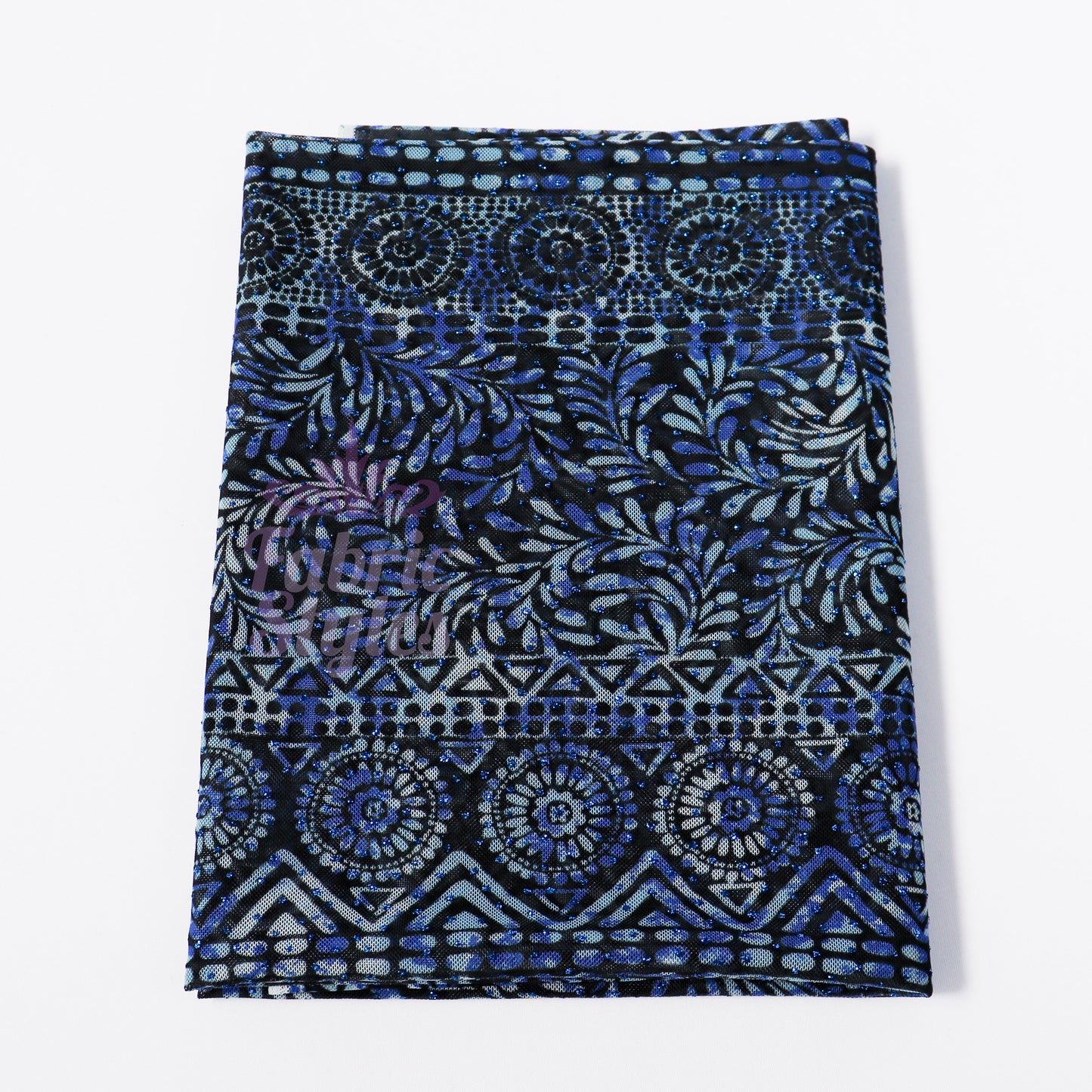 Blue Aztec Power Mesh Fabric