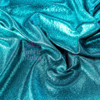 Turquoise Foil All Way Stretch Fabric