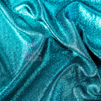 Turquoise Foil All Way Stretch Fabric