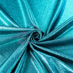 Turquoise Foil All Way Stretch Fabric