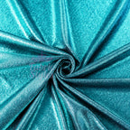 Turquoise Foil All Way Stretch Fabric