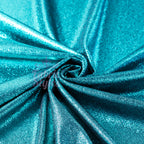 Turquoise Foil All Way Stretch Fabric