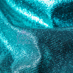 Turquoise Foil All Way Stretch Fabric