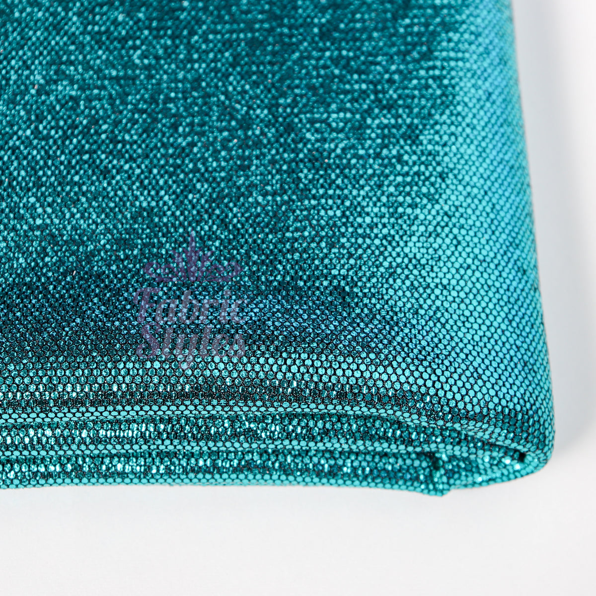 Turquoise Foil All Way Stretch Fabric
