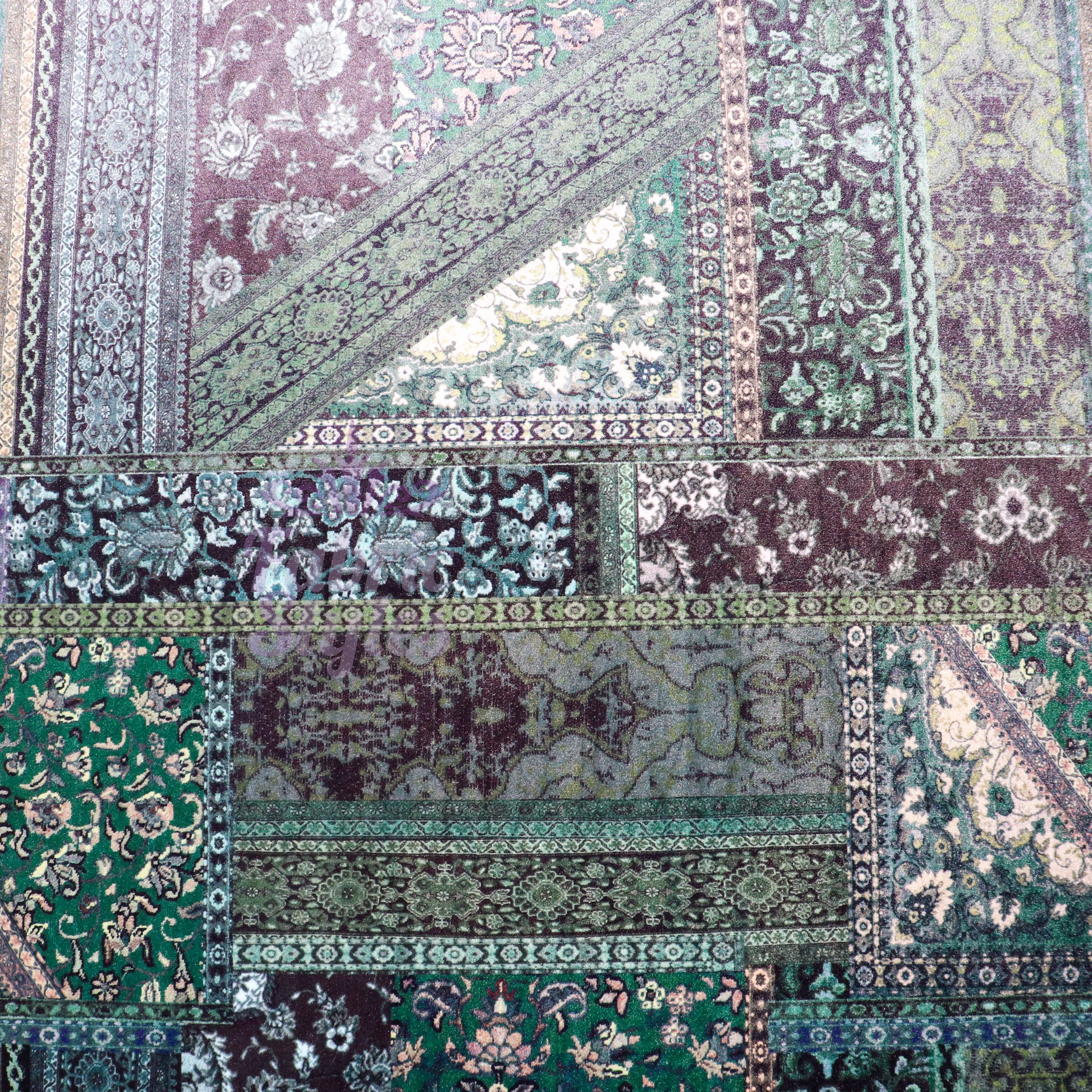 Green Baroque Floral Velvet