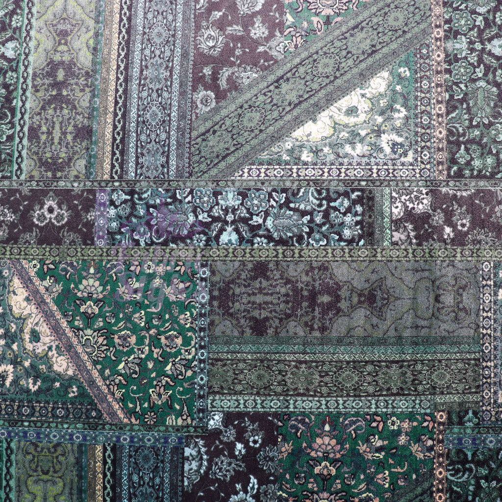 Green Baroque Floral Velvet