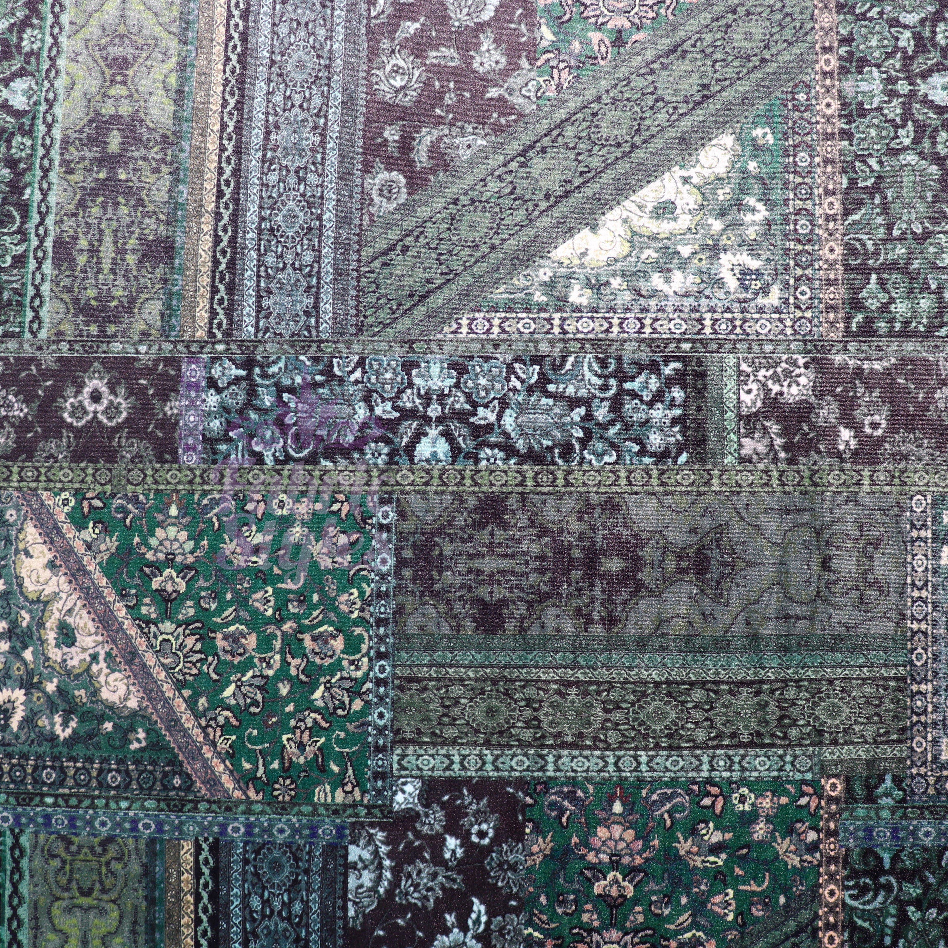 Green Baroque Floral Velvet