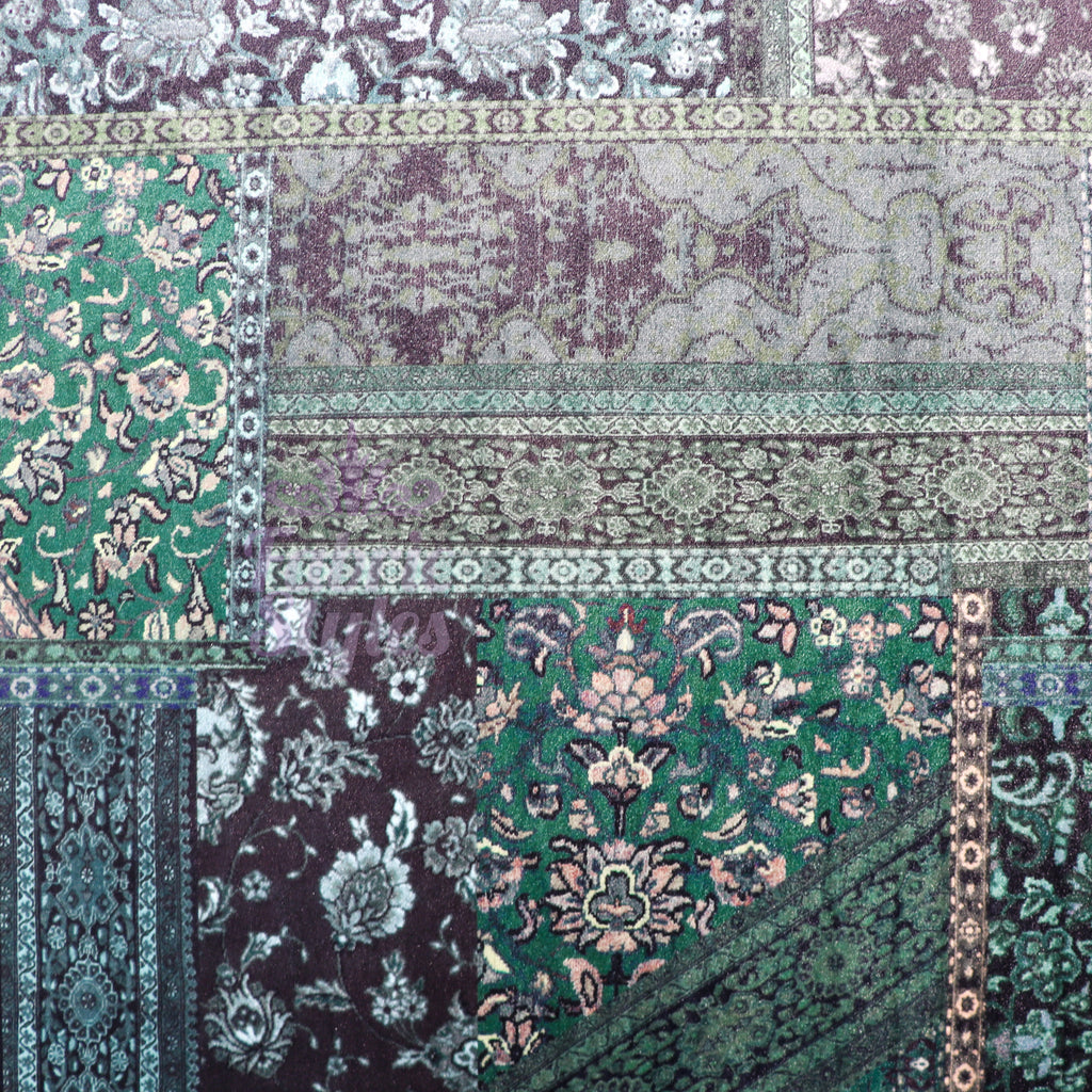 Green Baroque Floral Velvet