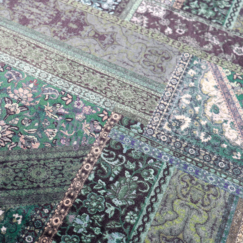 Green Baroque Floral Velvet