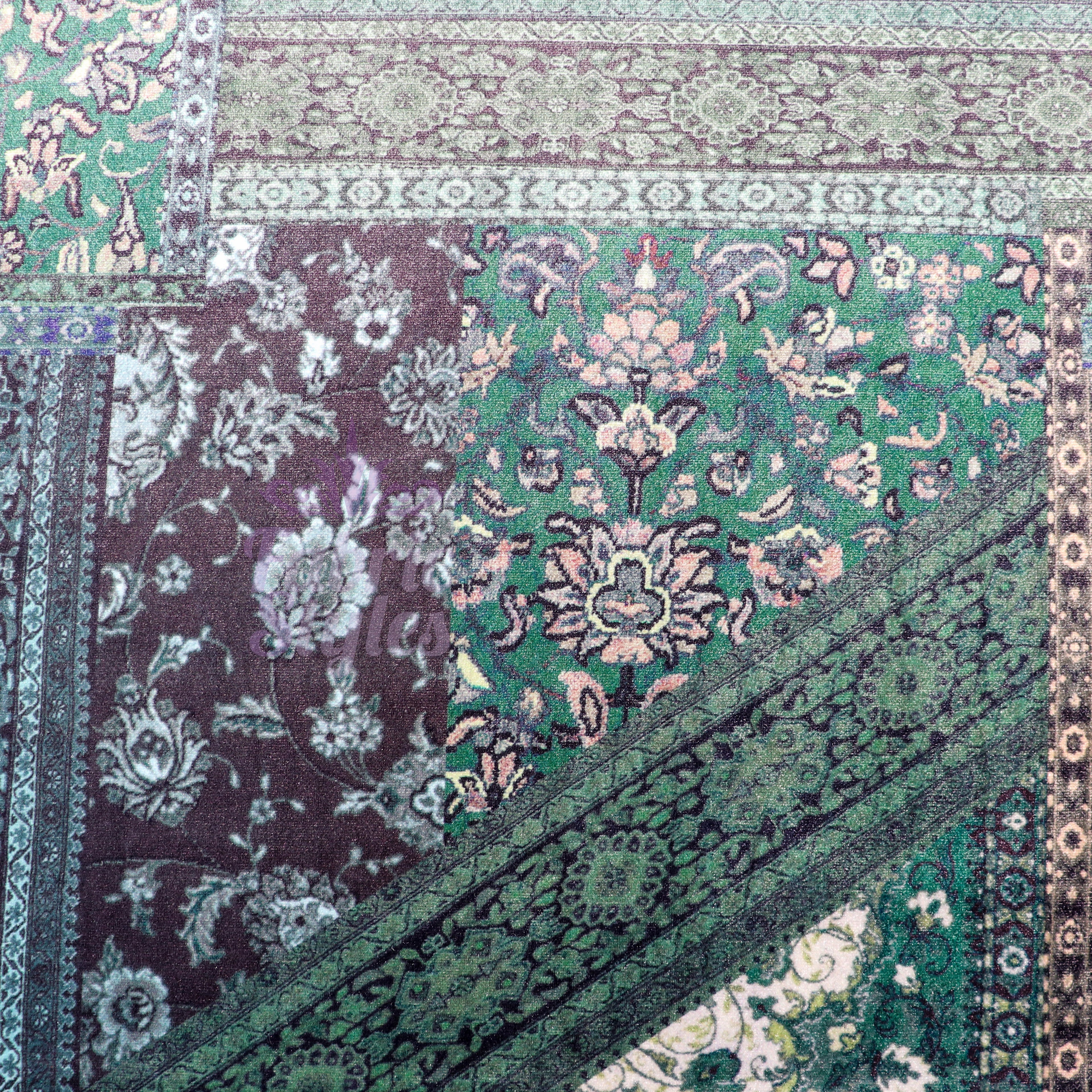 Green Baroque Floral Velvet