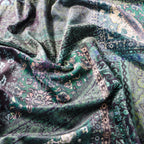 Green Baroque Floral Velvet