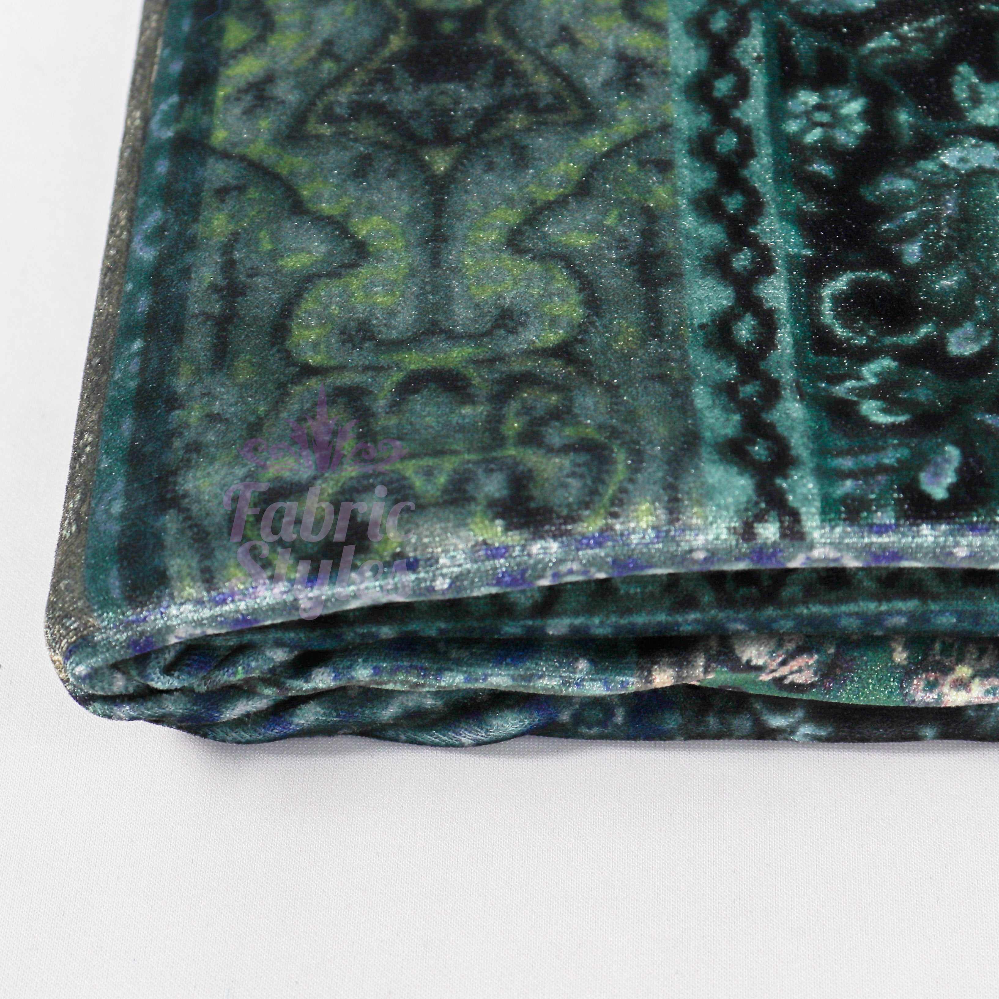 Green Baroque Floral Velvet