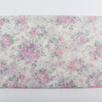 Pink Floral Flock Mesh Stretch Fabric