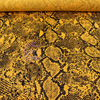 Mustard Snake Print Viscose Elastane Fabric