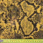 Mustard Snake Print Viscose Elastane Fabric