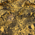 Mustard Snake Print Viscose Elastane Fabric