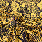 Mustard Snake Print Viscose Elastane Fabric