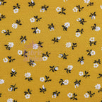 Mustard Ditsy Floral Fabric Viscose Elastane Fabric