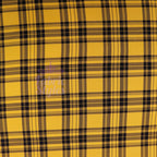 Mustard Tartan Black Plaid Check Viscose Elastane Fabric