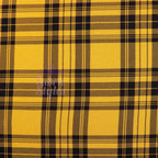 Mustard Tartan Black Plaid Check Viscose Elastane Fabric