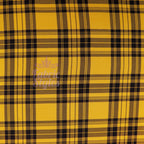 Mustard Tartan Black Plaid Check Viscose Elastane Fabric