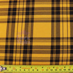 Mustard Tartan Black Plaid Check Viscose Elastane Fabric