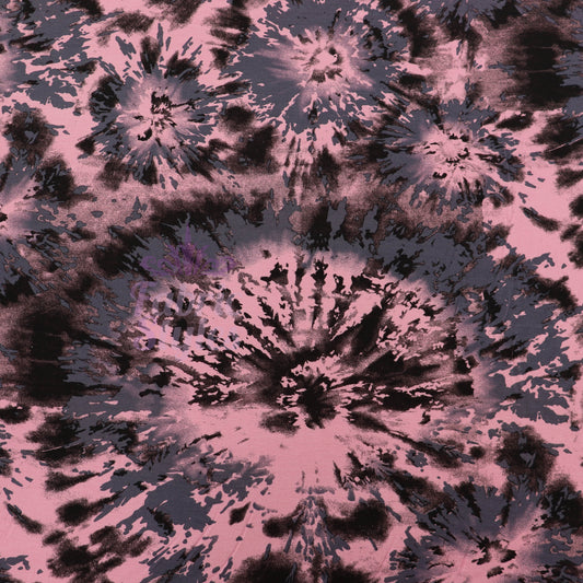 Pink Tie Dye Viscose Elastane Fabric