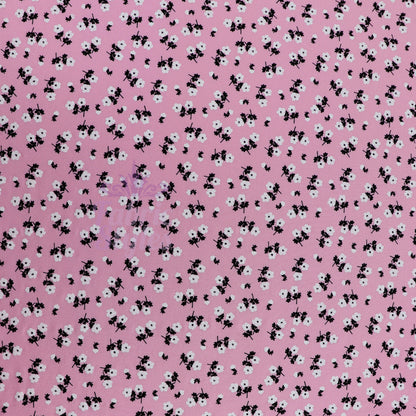 Pink Ditsy Floral Viscose Elastane Fabric