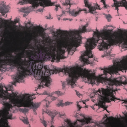 Pink Tie Dye with Black Viscose Elastane Fabric