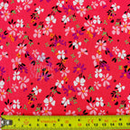 Magenta Floral Ditsy Flowers Viscose Elastane Fabric