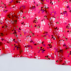 Magenta Floral Ditsy Flowers Viscose Elastane Fabric