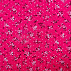 Pink Floral Black Polka Dot Viscose Elastane Fabric