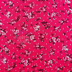 Pink Floral Black Polka Dot Viscose Elastane Fabric