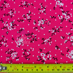 Pink Floral Black Polka Dot Viscose Elastane Fabric