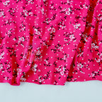 Pink Floral Black Polka Dot Viscose Elastane Fabric