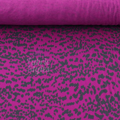 Purple Animal Viscose Elastane Fabric