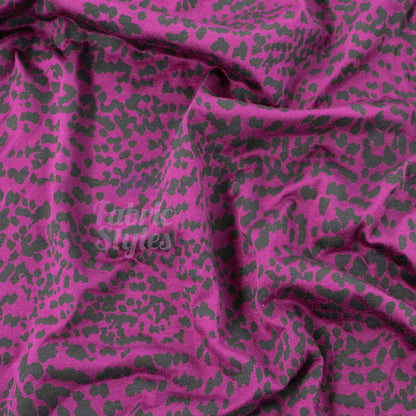 Purple Animal Viscose Elastane Fabric