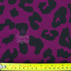 Purple Leopard Viscose Elastane Fabric