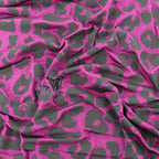 Purple Leopard Viscose Elastane Fabric