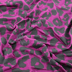 Purple Leopard Viscose Elastane Fabric