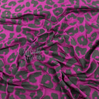 Purple Leopard Viscose Elastane Fabric