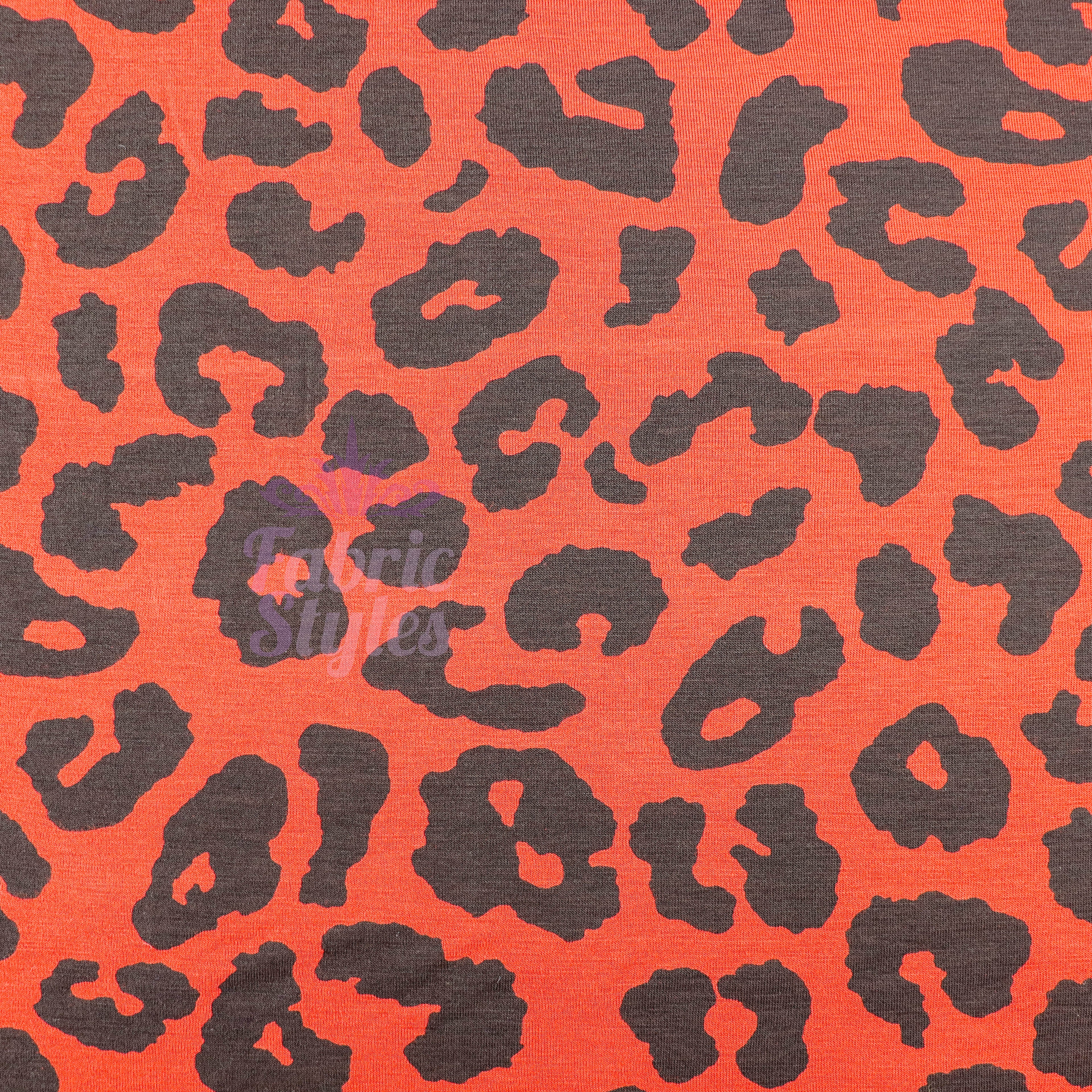 Leopard Rust Black Spots Viscose Elastane Fabric
