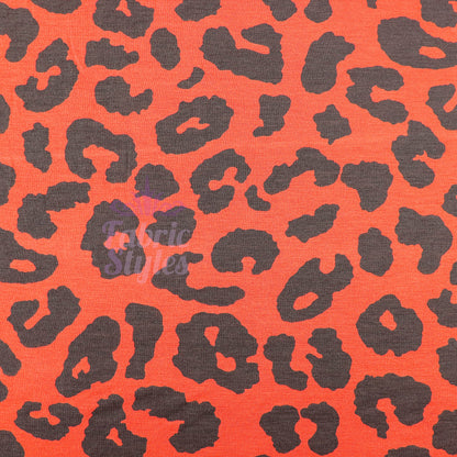 Leopard Rust Black Spots Viscose Elastane Fabric