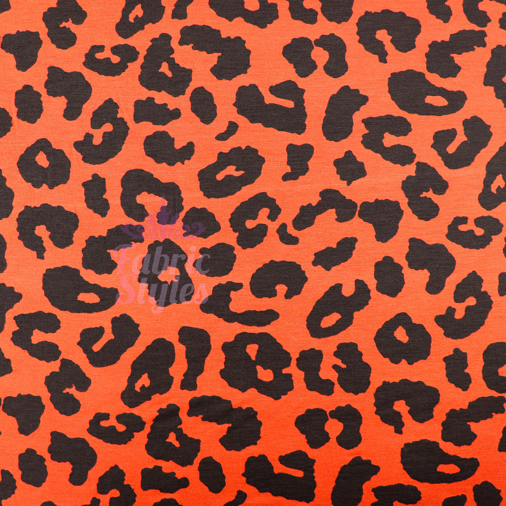 Leopard Rust Black Spots Viscose Elastane Fabric