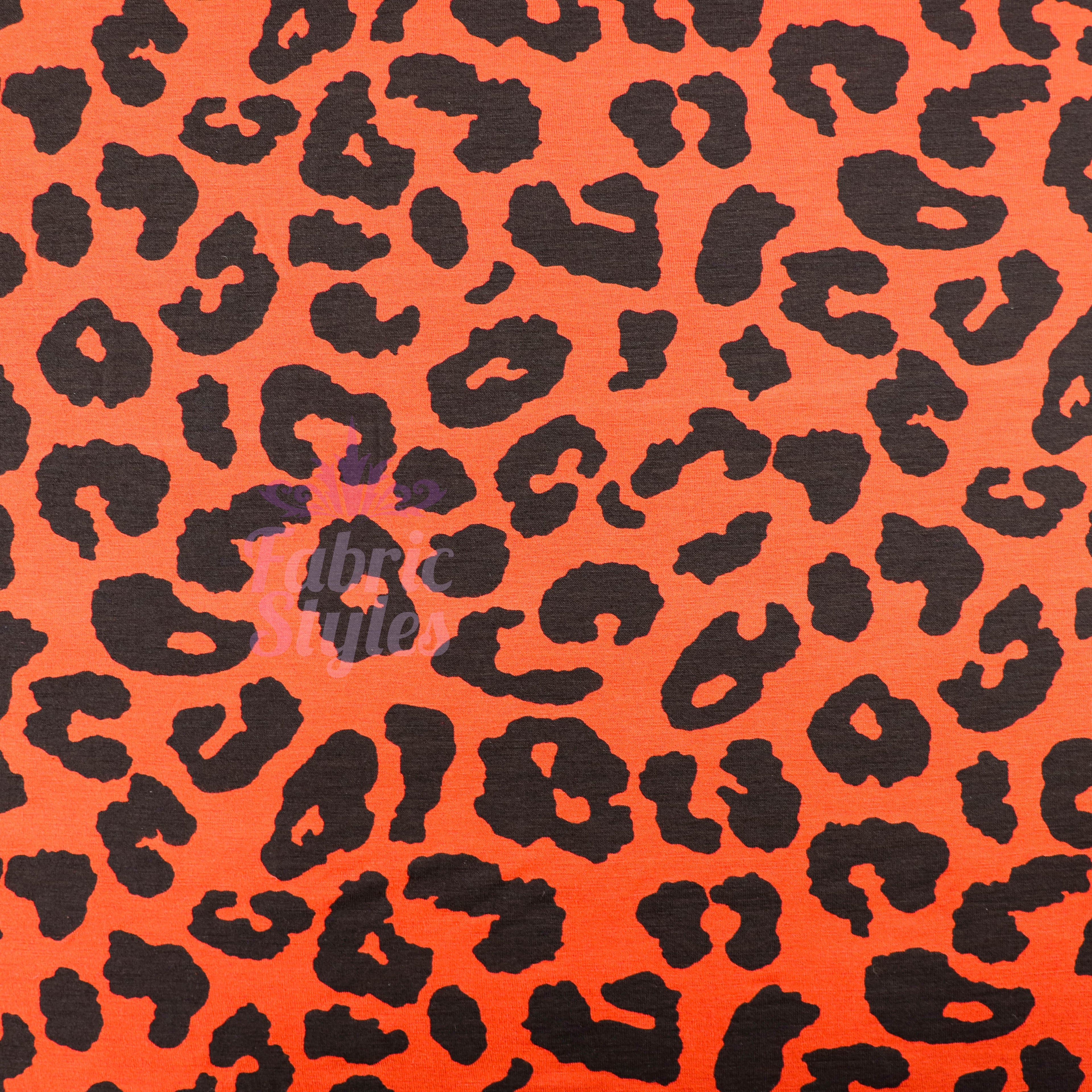 Leopard Rust Black Spots Viscose Elastane Fabric