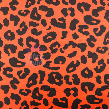 Leopard Rust Black Spots Viscose Elastane Fabric