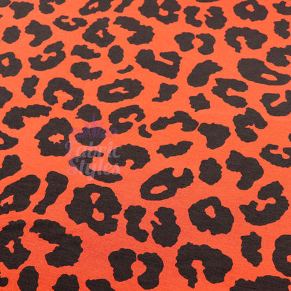 Leopard Rust Black Spots Viscose Elastane Fabric